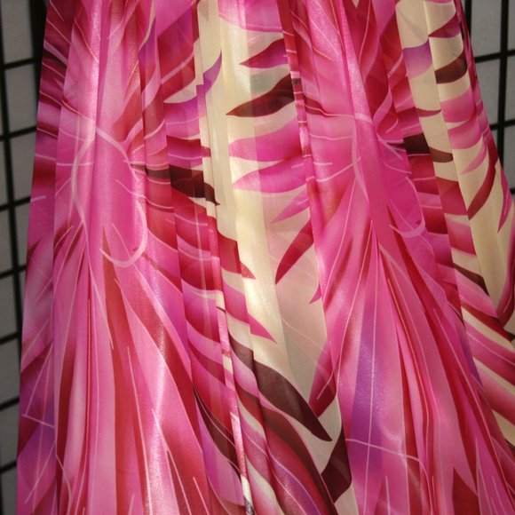 Statement Gown with Floral Print and Jeweled Bodice - Picture 4 of 8